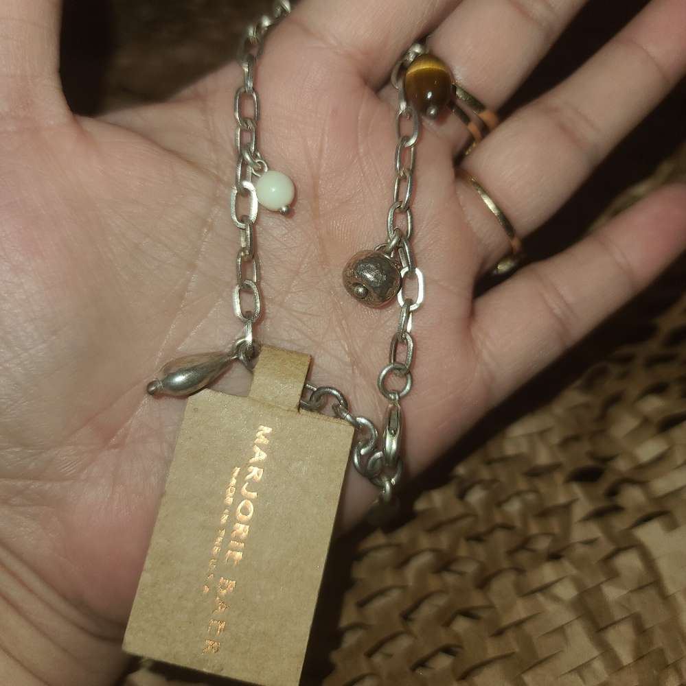 Nordstrom Silver Bracelet with Beads Size 18"